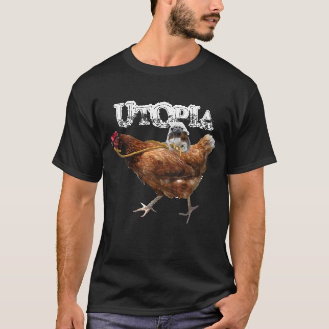 Camiseta macaco e galinha, UTOPIA (Frente)