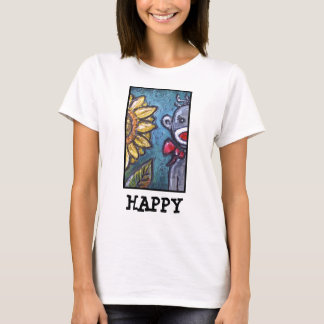 Camiseta Macaco e girassol FELIZES da peúga