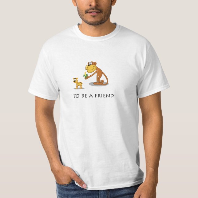 Camiseta macaco e T engraçado do tigre (Frente)