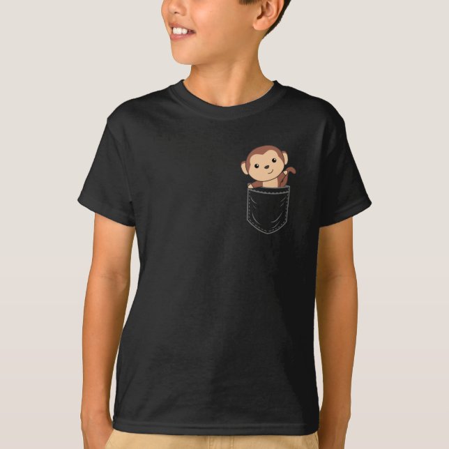 Camiseta Macaco Em Saco Macacos Doce No Bolso De Mama (Frente)