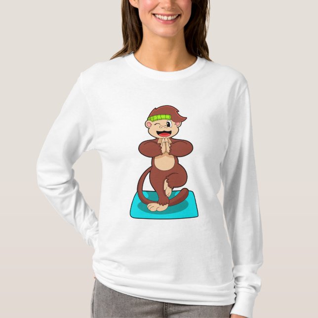 Camiseta Macaco em Yoga em pé (Frente)