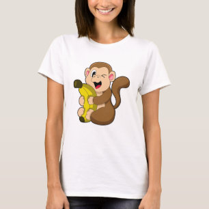 Camiseta Macaco engraçado com Banana