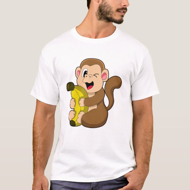 Camiseta Macaco engraçado com Banana (Frente)