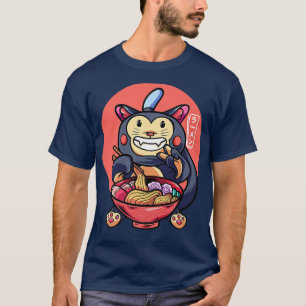 Camiseta Macaco Engraçado Comendo Ramen Curioso Monkey Japo