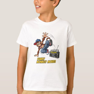 Camiseta Macaco Engraçado de Dança Breakdance Hip-Hop