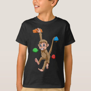 Camiseta Macaco engraçado de escalada e bouldering