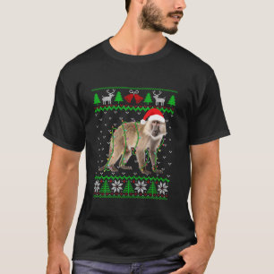 Camiseta Macaco Engraçado Luz Feia Árvore De Natal E Uma Ár