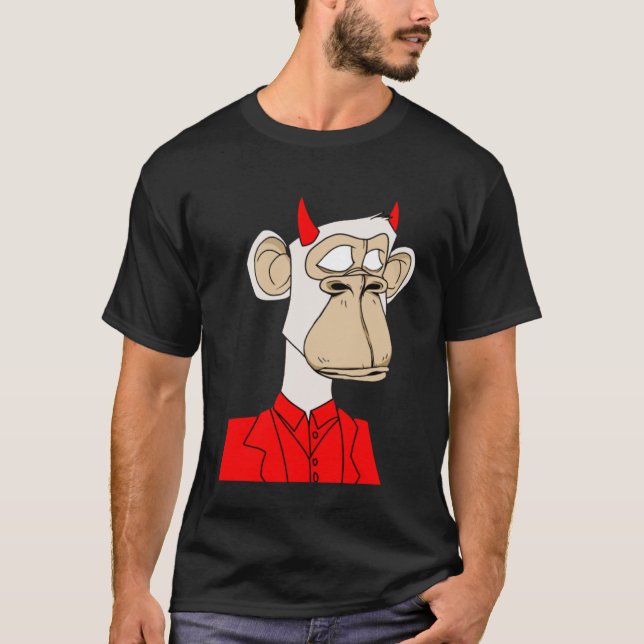 Camiseta Macaco Engraçado Não Fungível NFT Humano Cripto Ar (Frente)
