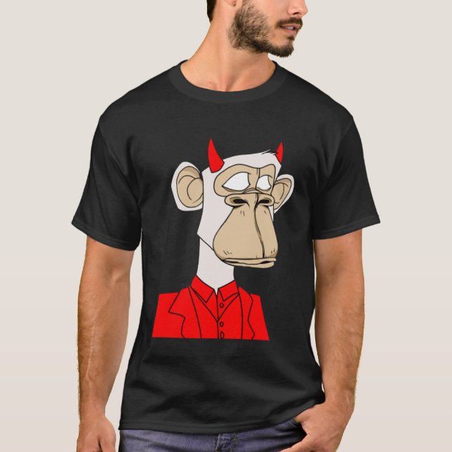 Camiseta Macaco Engraçado Não Fungível NFT Humano Cripto Ar (Frente)