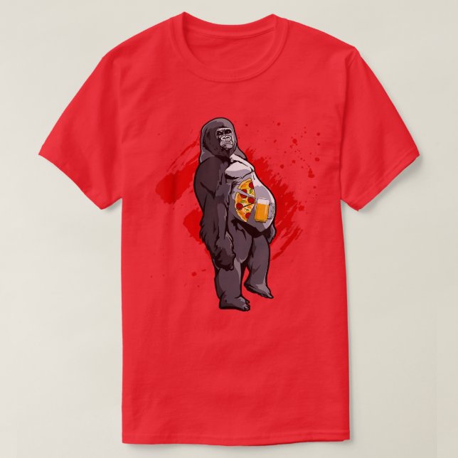 Camiseta Macaco Engraçado Pizza (Frente do Design)