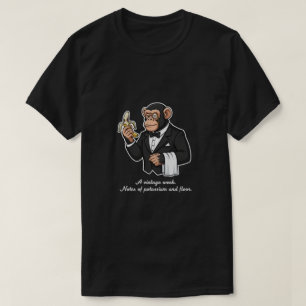 Camiseta Macaco engraçado provando banana