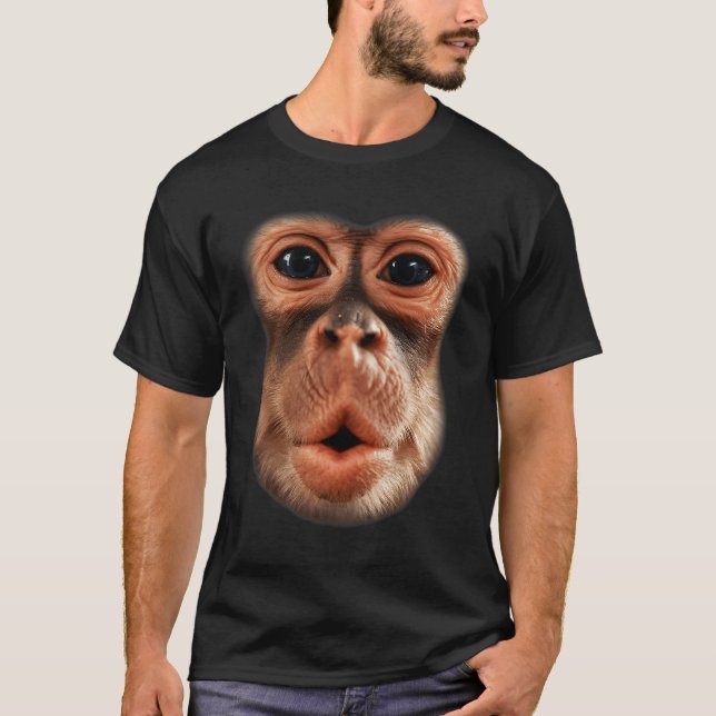 Camiseta Macaco Engraçado Respira Homens Rapazes Crianças d (Frente)