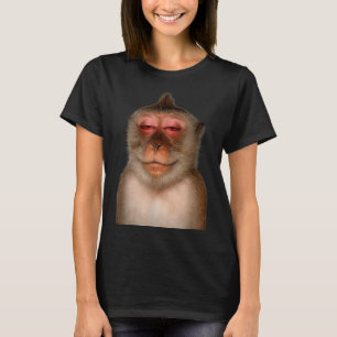 Camiseta macaco engraçado sonolento meme primata cansado