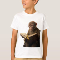 Macaco Erudito Bibliotecário Lendo em uma Grande M