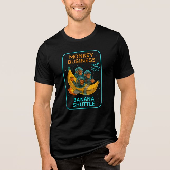 Camiseta Macaco Espacial Banana – Espaço Divertido (Frente)