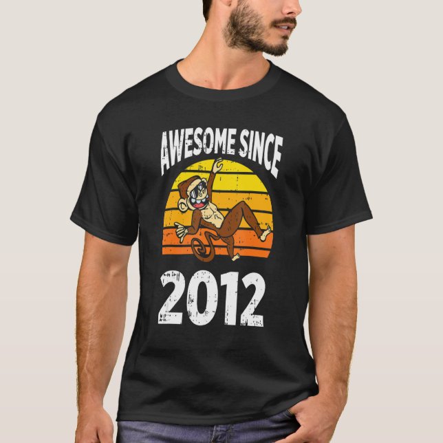 Camiseta Macaco Espetacular Desde 2012 10º Aniversário 10 A (Frente)