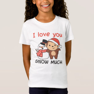 Camiseta Macaco Eu Te Amo Neve Muito Snowman Pun