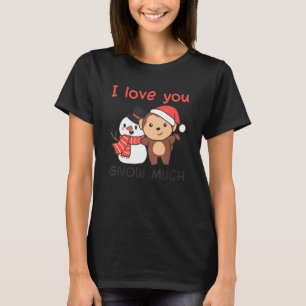 Camiseta Macaco Eu Te Amo Neve Muito Snowman Pun