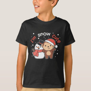 Camiseta Macaco Eu Te Amo Neve Muito Snowman Pun