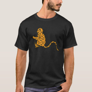 Camiseta Macaco Fácil Descoberta de Halloween Primato Pregu