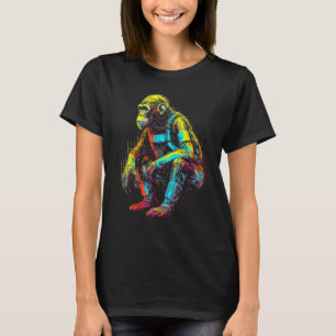 Camiseta Macaco Fanatsy Chimpanzé Arte Colorida Mt
