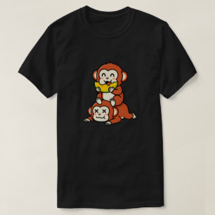 Camiseta Macaco Fofo Comendo Melancia Arte Engraçada em Pil