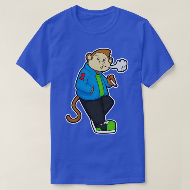 Camiseta Macaco Fumando um Cigarro (Frente do Design)