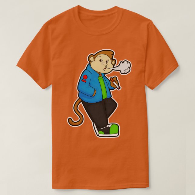 Camiseta Macaco Fumando um Cigarro (Frente do Design)