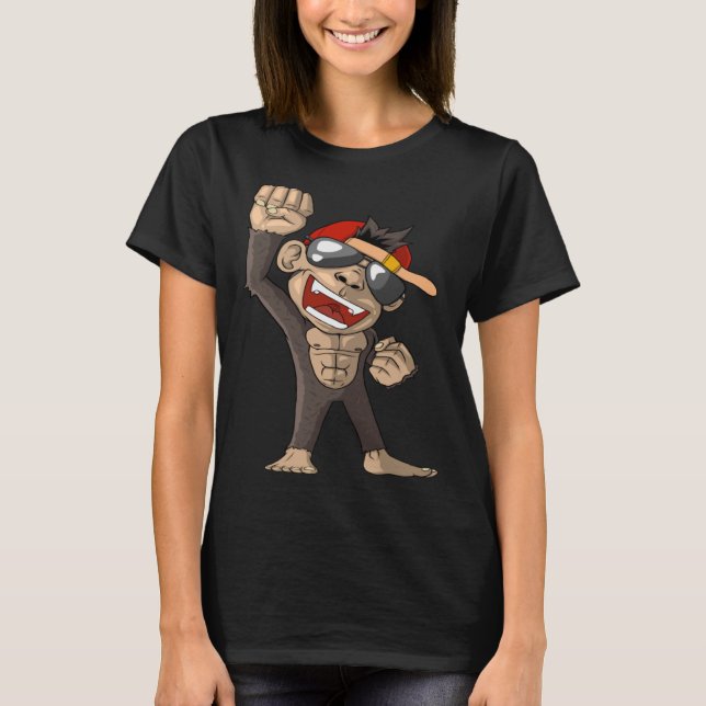 Camiseta Macaco-gato levanta o punho no ar (Frente)