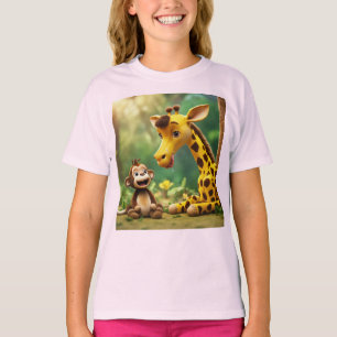 Camiseta macaco girafa