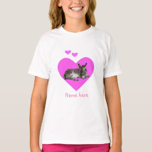 Camiseta Macaco giro e corações cor-de-rosa