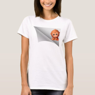 Camiseta macaco giro sob o adesivo