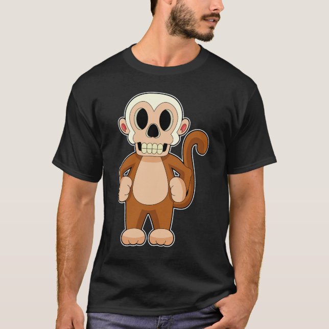 Camiseta Macaco Halloween Skull (Frente)
