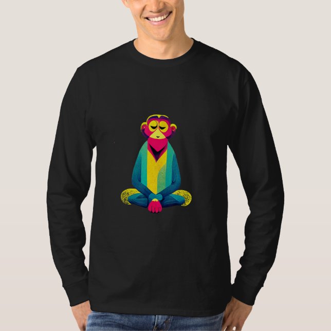 Camiseta Macaco Iluminado Sereno Munky Funky (Frente)