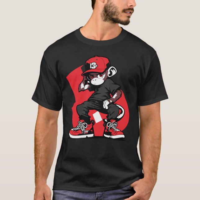 Camiseta macaco impresso em T-Shirt (Frente)