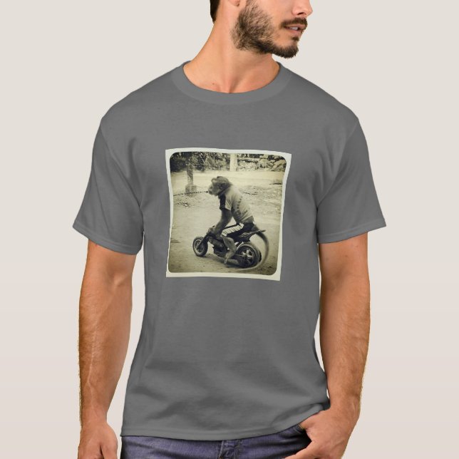 Camiseta Macaco Instagram T-shirt numa bicicleta (Frente)