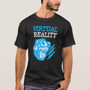 Camiseta Macaco Jogador de Jogo Jogador de Realidade Virtua