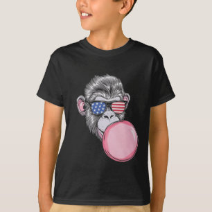 Camiseta Macaco legal Com Bandeira Americana Pulga 4 De Jul