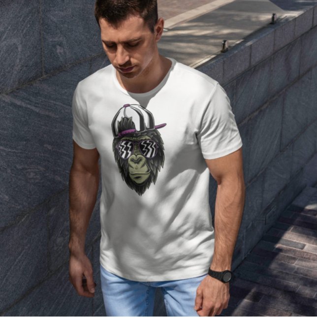 Camiseta Macaco legal com óculos (Criador carregado)
