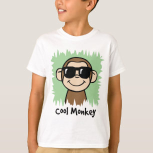 Camiseta Macaco legal do clipart dos desenhos animados com