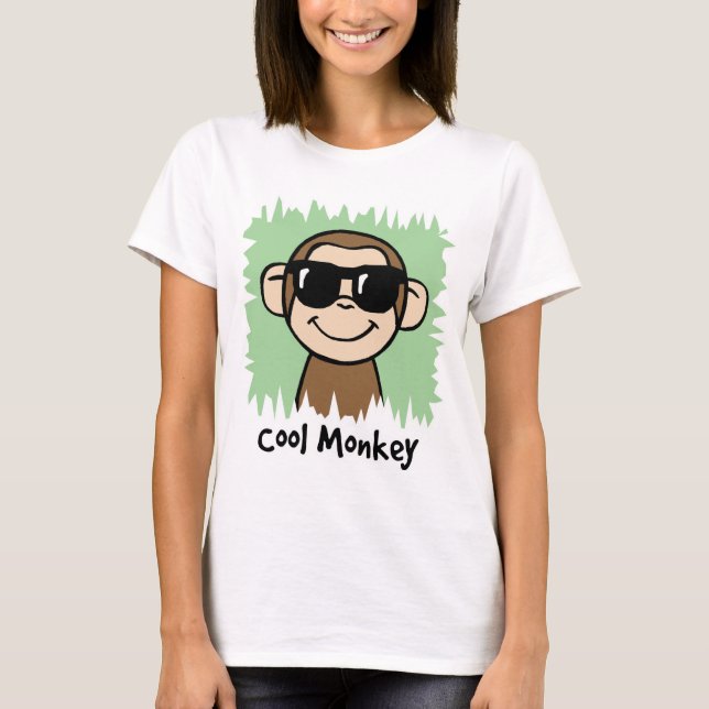 Camiseta Macaco legal do clipart dos desenhos animados com (Frente)