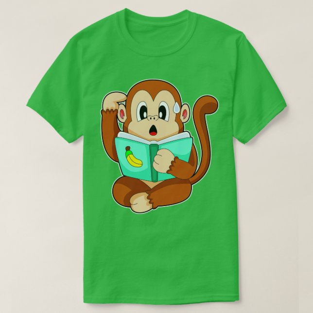 Camiseta Macaco Lendo Livro (Frente do Design)