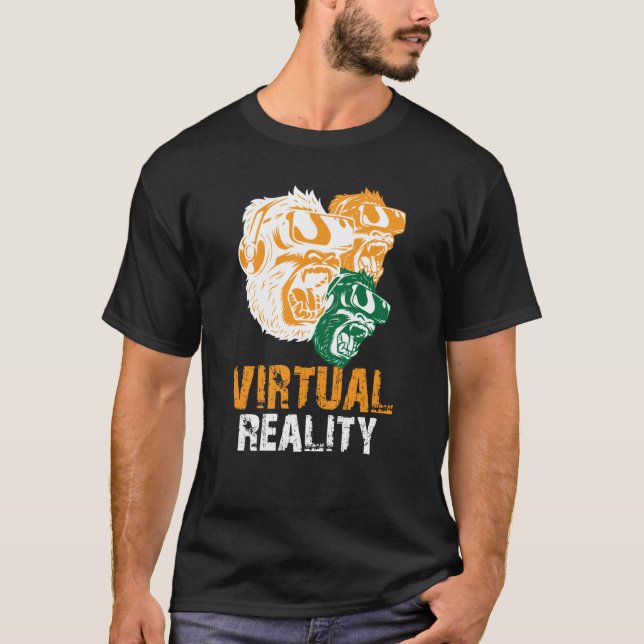 Camiseta Macaco Macaco Jogador de Jogos da Realidade Virtua (Frente)
