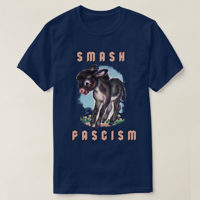 Camiseta Macaco-Macaco-Macaco-Pão-Esmagamento Fascismo (Frente do Design)