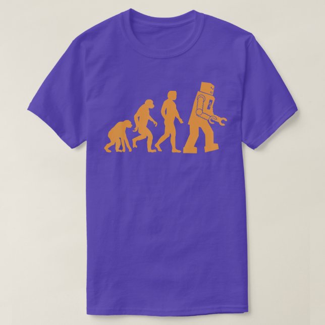 Camiseta Macaco-macaco-macaco-robô evolução (Frente do Design)