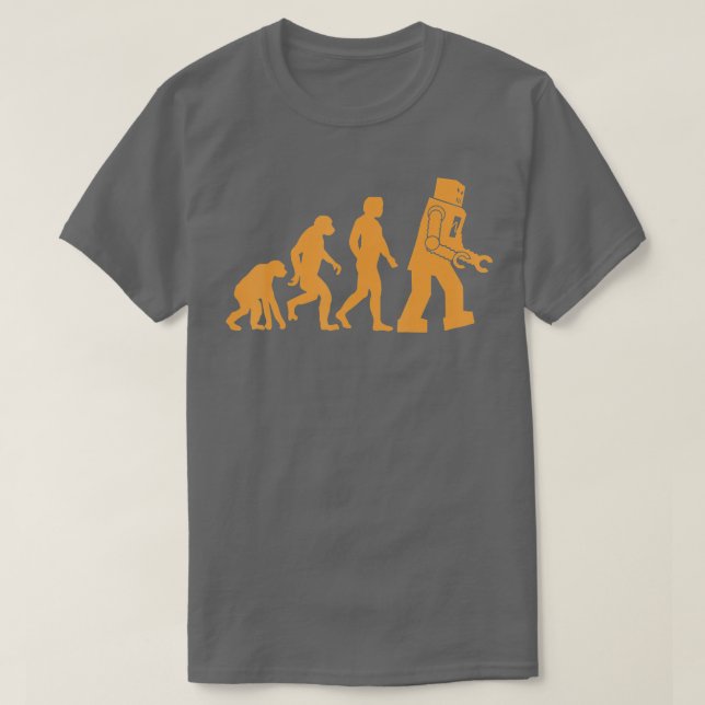 Camiseta Macaco-macaco-macaco-robô evolução (Frente do Design)