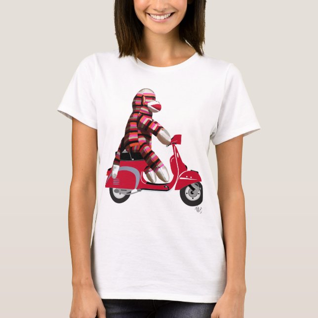 Camiseta Macaco-meia em Red Moped (Frente)