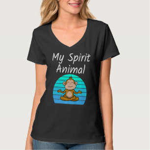 Camiseta Macaco Meu Espírito Animal Relaxando Mediação Yoga