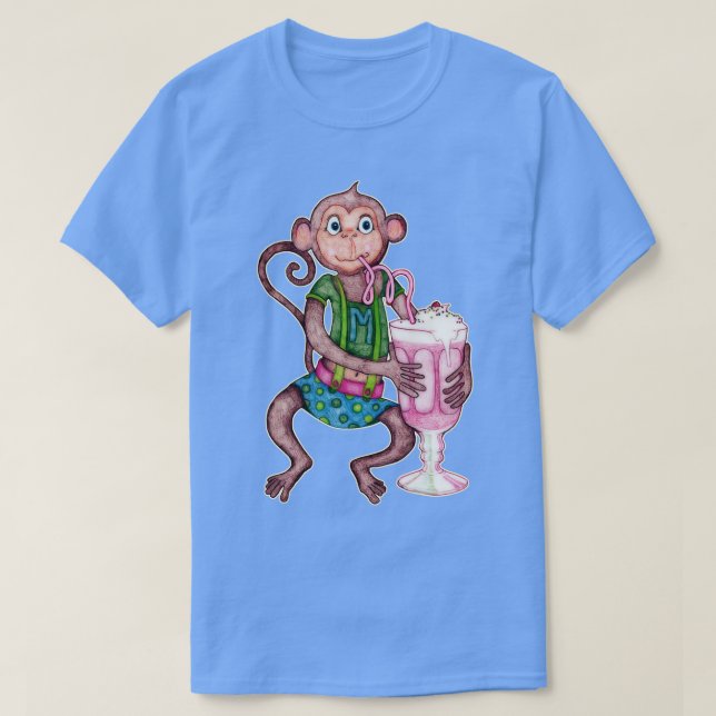 Camiseta Macaco Milkshake (Frente do Design)