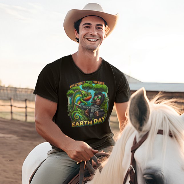 Camiseta Macaco Mischievo e Chameleon Gunshow (Criador carregado)